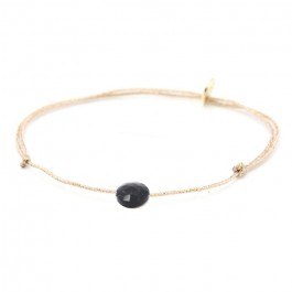 Bracelet briolette onyx sur lien lurex