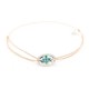 Silver bangle with green turquoise stones cross