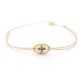 Gold plated bangle with blue saphir stones cross