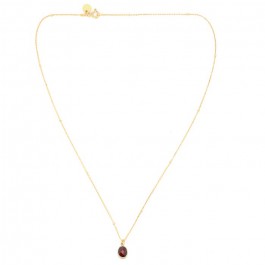 Gold plated necklace with grenat cabochon