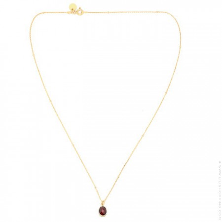 Gold plated necklace with grenat cabochon