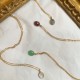 Gold plated necklace with grenat cabochon