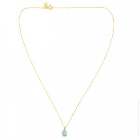 Gold plated necklace with an amazonite cabochon