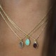 Gold plated necklace with labradorite cabochon