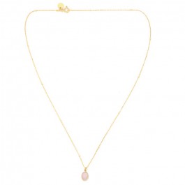 Gold plated necklace with pink opale cabochon