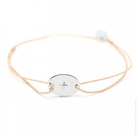 Bracelet anneau argent sur lien lurex
