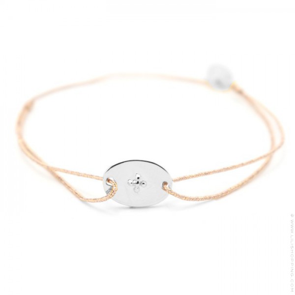 customizable bracelet Bangle and silver beads on cord 925 Medal