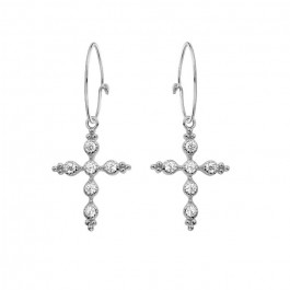Sevilla cross silver platted earrings