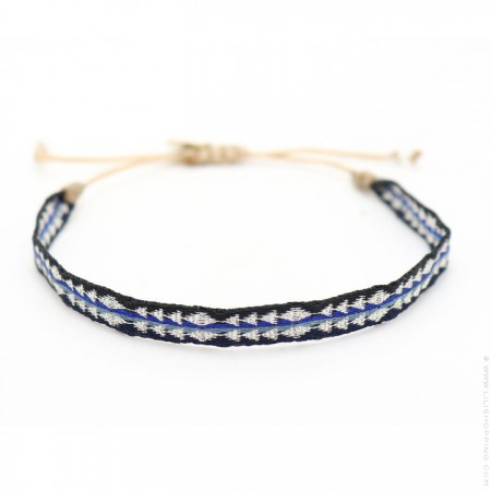 Bracelet Argentinas noir, argent et bleu