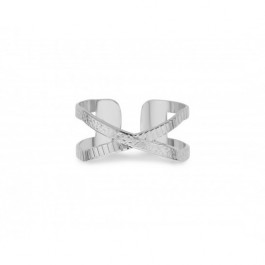 Bague Soho striée plaquée argent