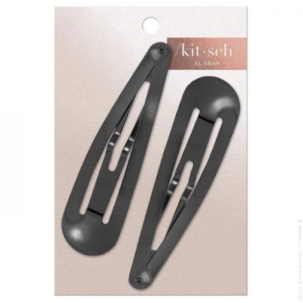 Hematite black XL snap clips 2 pc set - Lili Shopping Hematite black XL snap clips 2 pc set - Lili Shopping