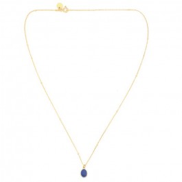 Gold plated necklace with blue saphir cabochon