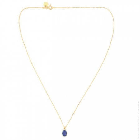 Gold plated necklace with blue saphir cabochon