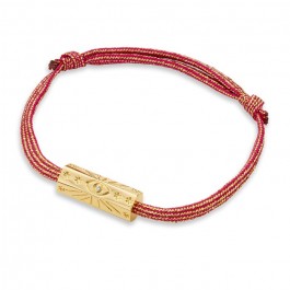 Gold plated Martinique fushia cord bracelet