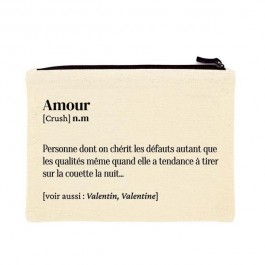 Amour printed cotton pouch