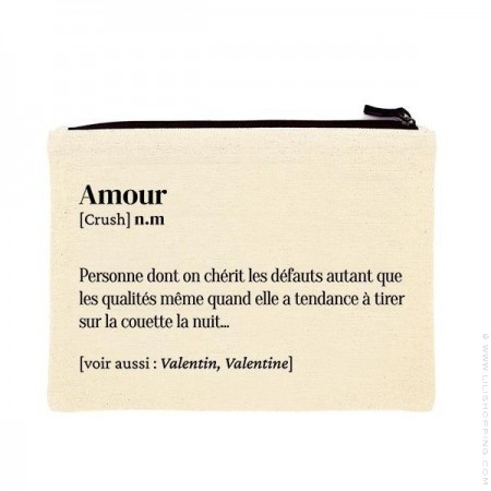 Amour printed cotton pouch