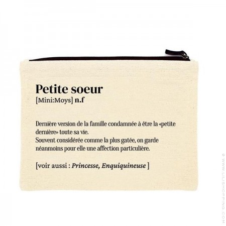 Grande soeur printed cotton pouch