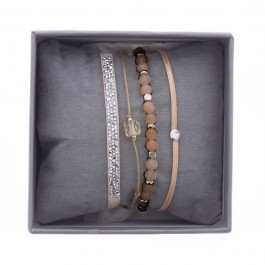 Bracelets Ultra fine rocks beige rosé