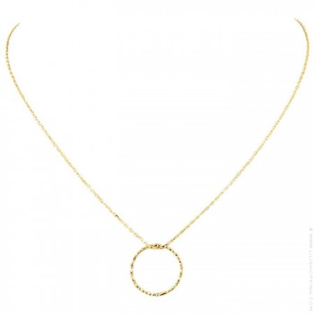 Gold Plated Ring Chain Necklace 