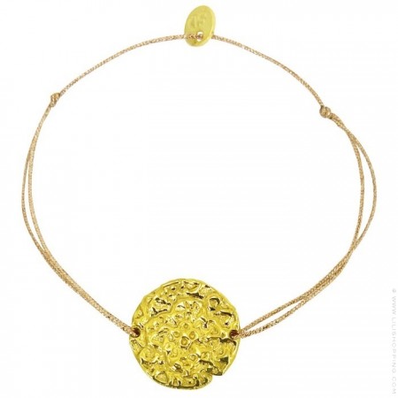 Gold Plated engraved cross Cord Bracelet
