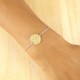 Gold Plated engraved cross Cord Bracelet