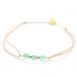 3 amazonite stones on a lurex Bracelet