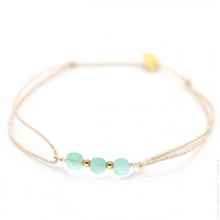 Bracelet Maya briolettes amazonite sur lien lurex