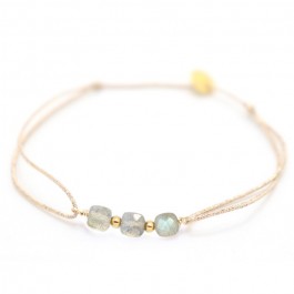 3 labradorite stones on a lurex Bracelet