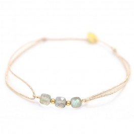 Bracelet Maya briolettes labradorite sur lien lurex
