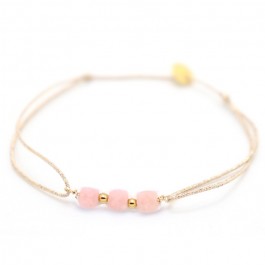 3 pink opale stones on a lurex Bracelet