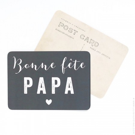 Bonne Fête Papa grey Cinq Mai postcard