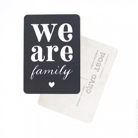 We are Family slate grey Cinq Mai postcard