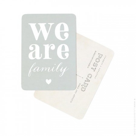 We are Family slate grey Cinq Mai postcard