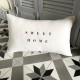 Coussin en lin rectangle écru Sweet Home noir