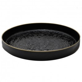 Plateau berbère émaillé noir