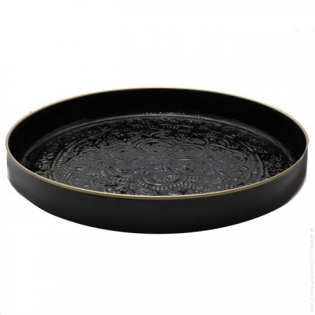 Black enamelled Berber tray