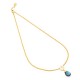 Kate aqua calchedony gold platted necklace