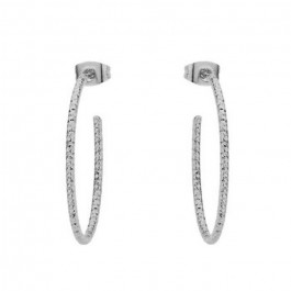 Silver platted Amazonia hoop earrings