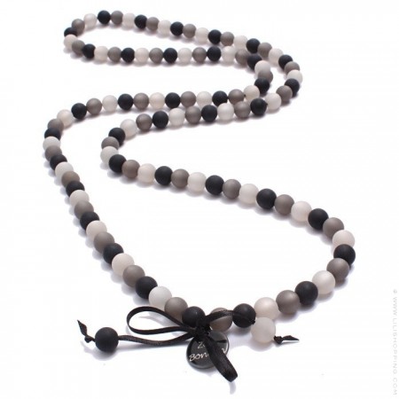 Black and grey beads long necklace by Zoe Bonbon