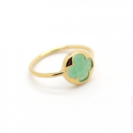 Gold platted aventurine ring