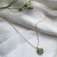 Gold plated necklace with an amazonite cabochon