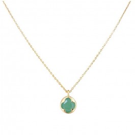 Gold plated necklace with a green aventurine