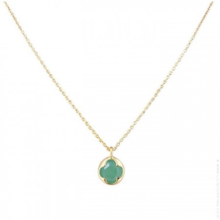 Gold plated necklace with a green aventurine