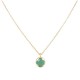 Collier plaqué or et aventurine trèfle