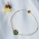 Bracelet turquoises et perles plaquées or sur lien lurex