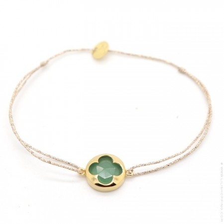 Turquoises and gold plated nuggets on a lurex Bracelet