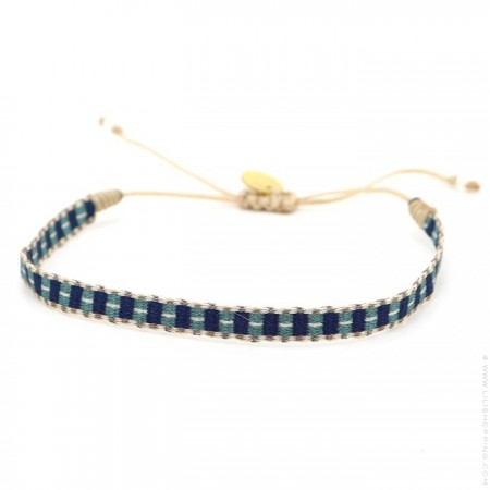 Bracelet Argentinas bleu, taupe et vert canard