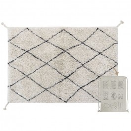 Tapis mini berbère coton beige lavable