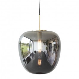 Brushed brass smoked glass 40 cm suspension