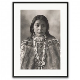 Black and white american native framed poster